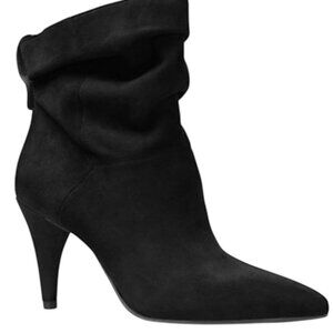 Michael Michael Kors Black Carey Suede Ankle Boots Slouchy Pointed Toe Size 9